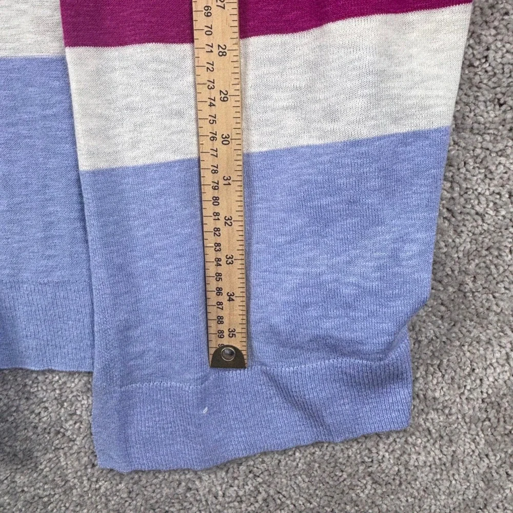 Lane Bryant Womens 22/24 Colorblock Short Sleeve Open Front Cardigan Pink Blue